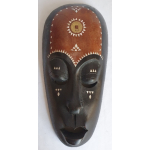 Afrikaans zwart houten masker met parelmoer 